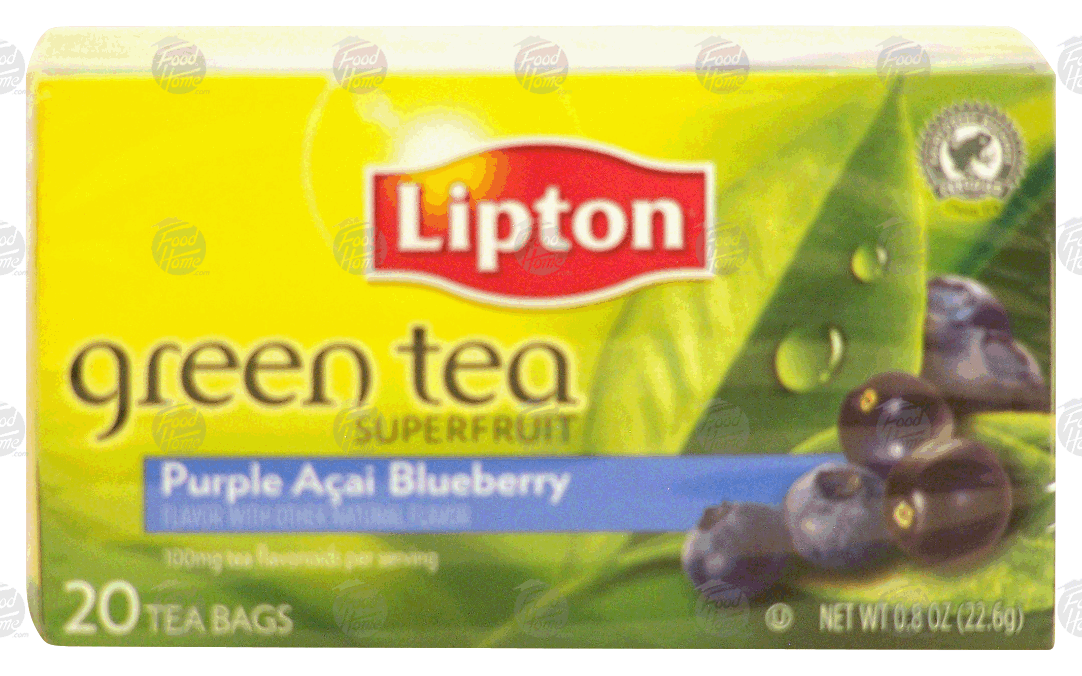 Lipton Superfruit green tea with purple acai and blueberry flavor, 20 tea bags Full-Size Picture